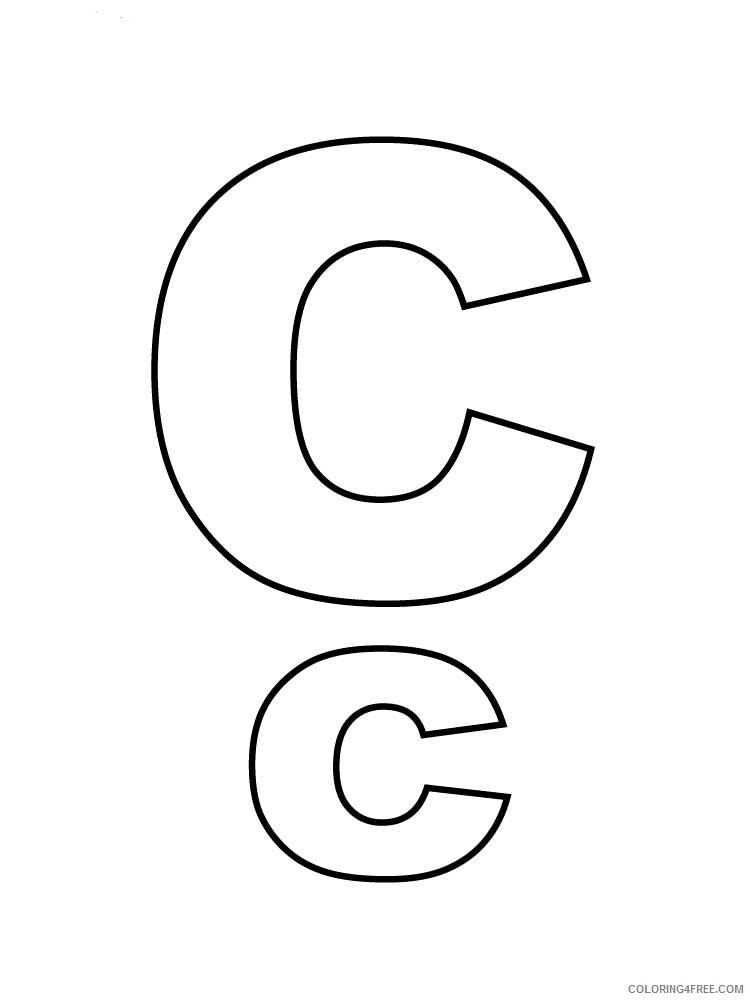Letter C Coloring Pages Alphabet Educational Letter C of 7 Printable 2020 045 Coloring4free