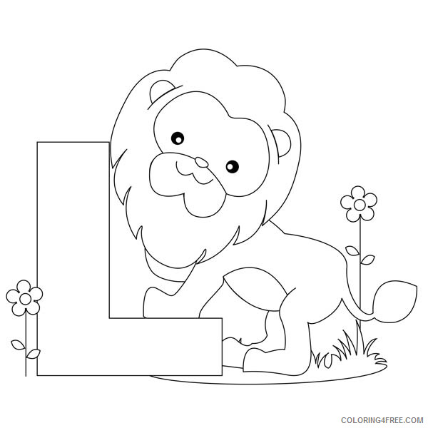 Letter Coloring Pages Educational Animal Alphabet Letter L Printable 2020 1583 Coloring4free