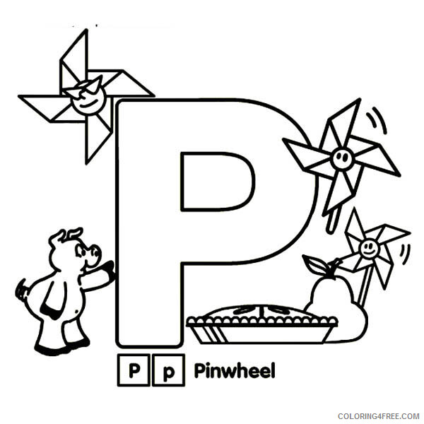 Letter Coloring Pages Educational Kindergarden Kids Learn Letter P 2020 1604 Coloring4free