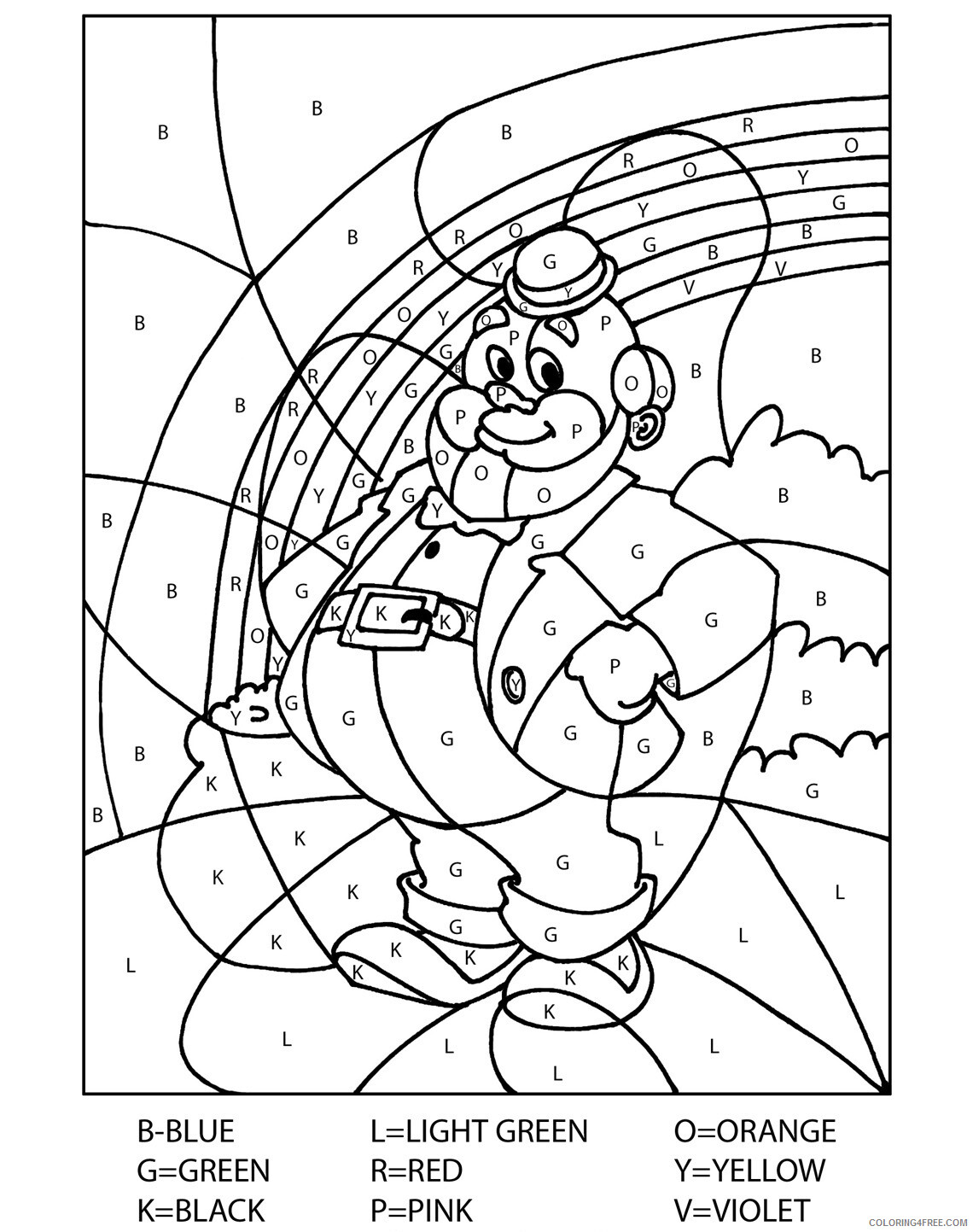 Letter Coloring Pages Educational Leprechaun By Letters Printable 2020 1611 Coloring4free