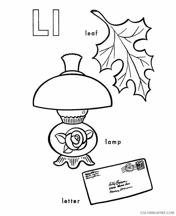 Letter Coloring Pages Educational Letter L Words Printable 2020 1618 Coloring4free