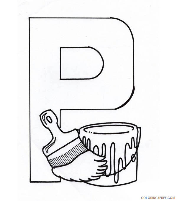 Letter Coloring Pages Educational Letter P is for Paint Printable 2020 1624 Coloring4free