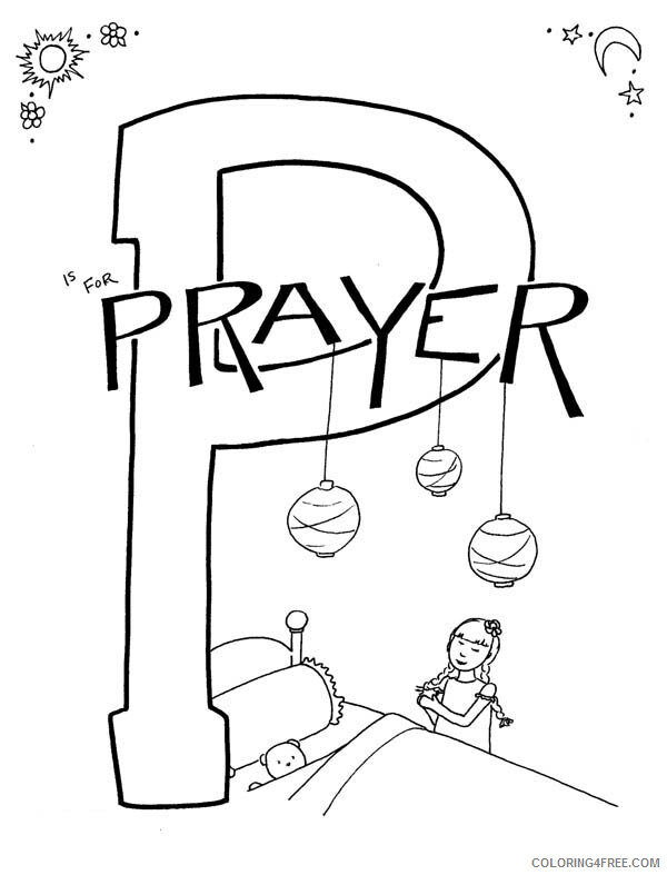 Letter Coloring Pages Educational Letter P is for Prayer Printable 2020 1626 Coloring4free