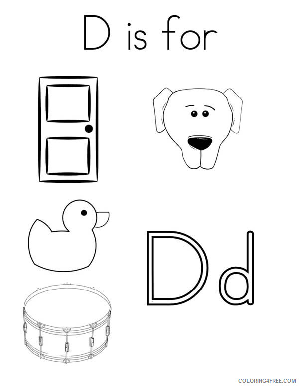 Letter Coloring Pages Educational This Letter D Words Printable 2020 1636 Coloring4free