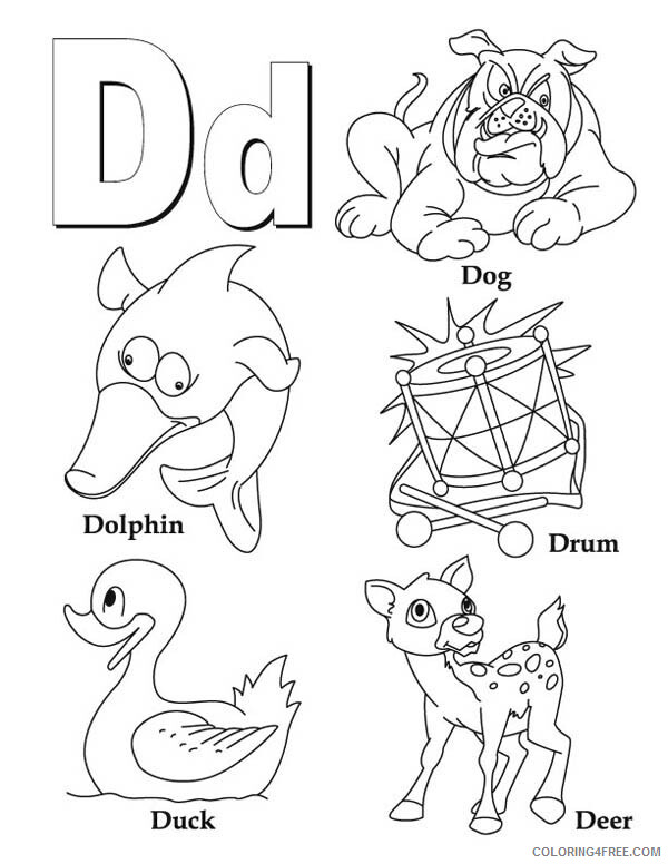 Letter Coloring Pages Educational Words from Letter D Printable 2020 1644 Coloring4free