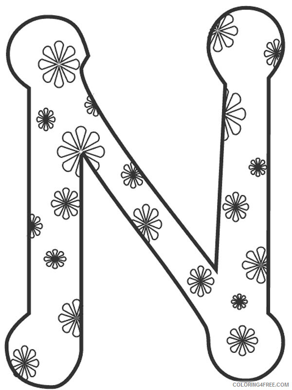 Letter Coloring Pages Educational Write Letter N Printable 2020 1645 Coloring4free