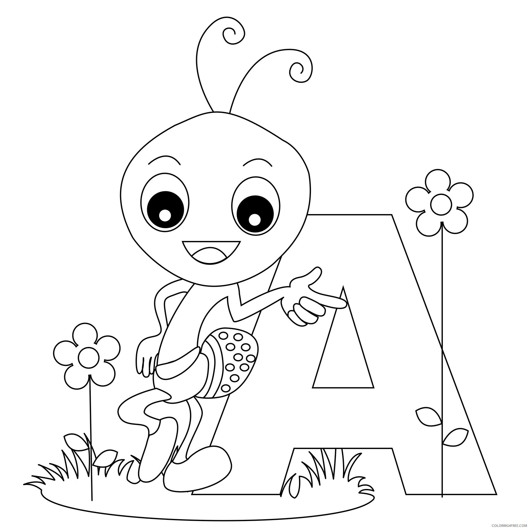 Letter Coloring Pages Educational alphabet Letter A Printable 2020 1552 Coloring4free