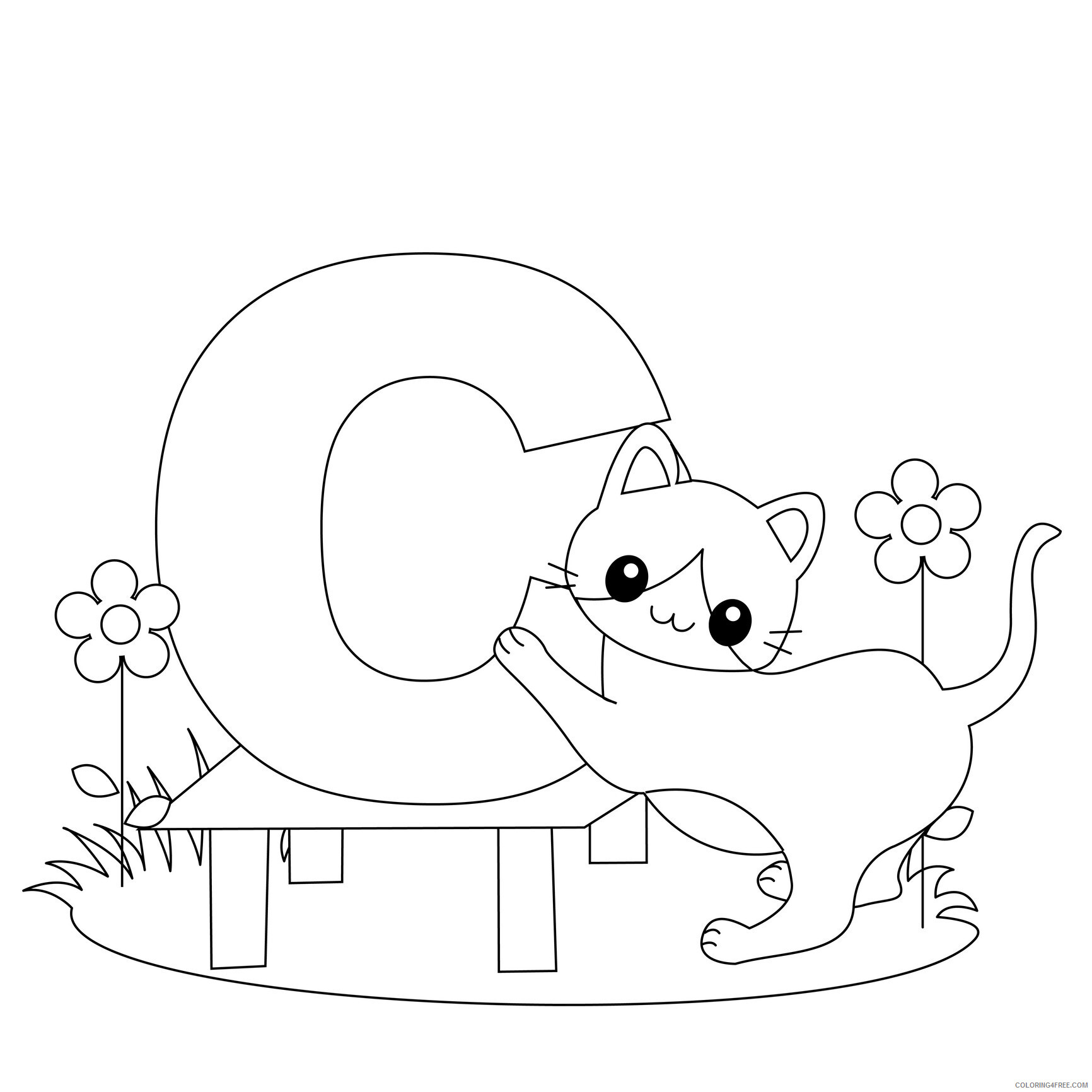 Letter Coloring Pages Educational alphabet Letter C Printable 2020 1554 Coloring4free