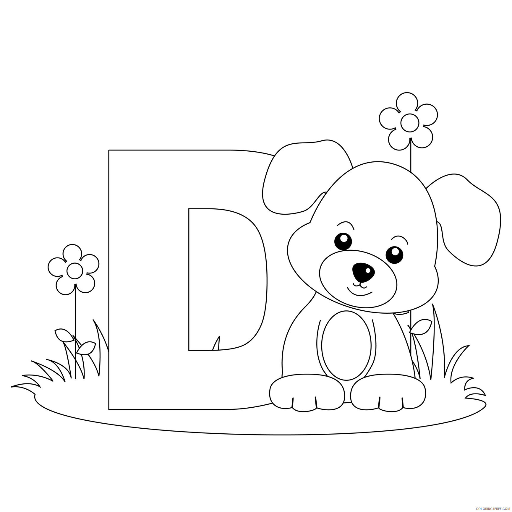 Letter Coloring Pages Educational alphabet Letter D Printable 2020 1555 Coloring4free