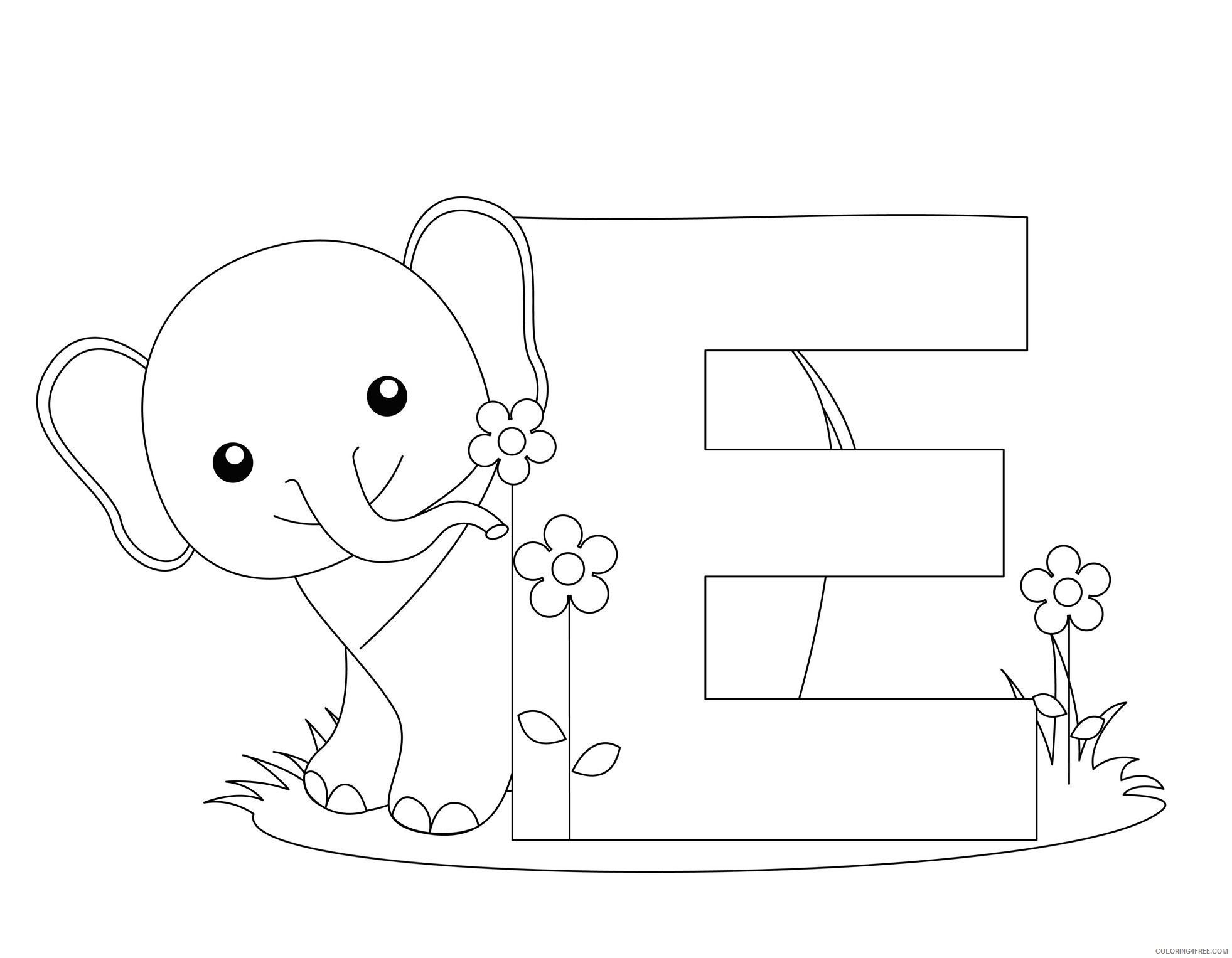 Letter Coloring Pages Educational alphabet Letter E Printable 2020 1556 Coloring4free