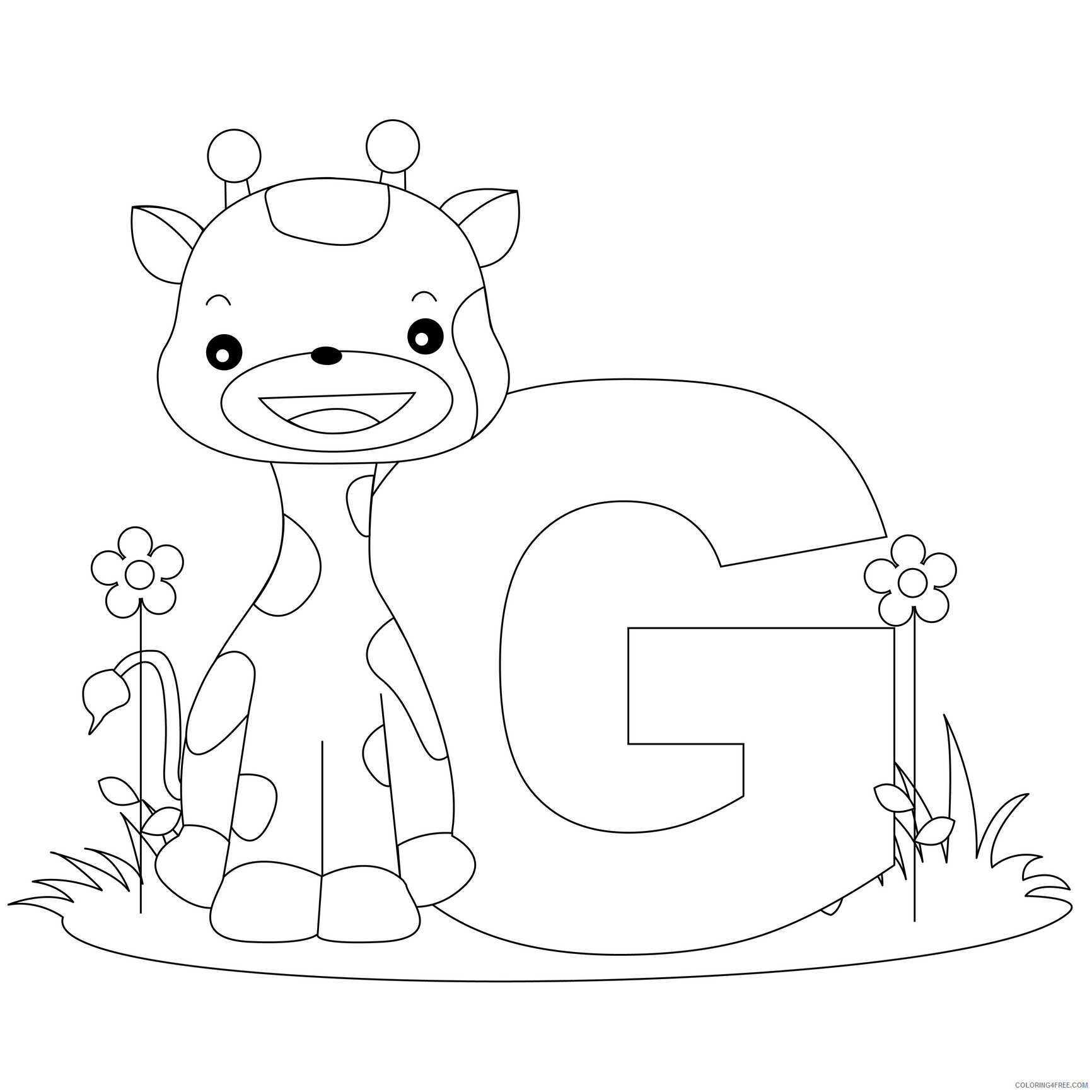 Letter Coloring Pages Educational alphabet Letter G Printable 2020 1558 Coloring4free