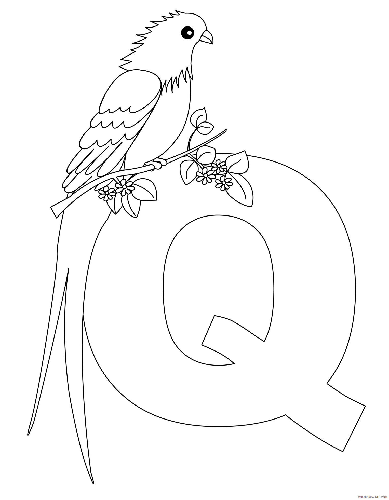 Letter Coloring Pages Educational alphabet Letter Q Printable 2020 1568 Coloring4free