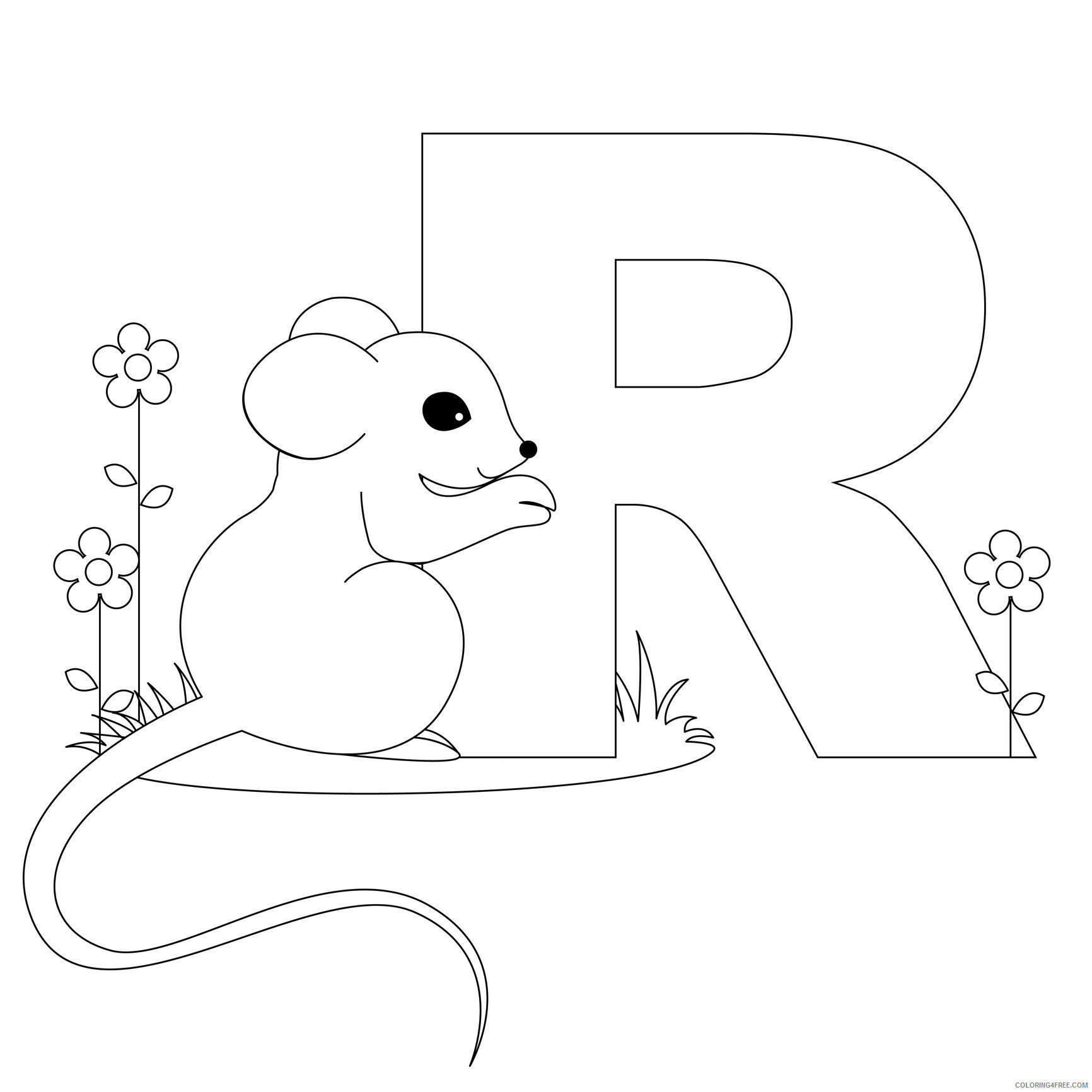 Letter Coloring Pages Educational alphabet Letter R Printable 2020 1569 Coloring4free