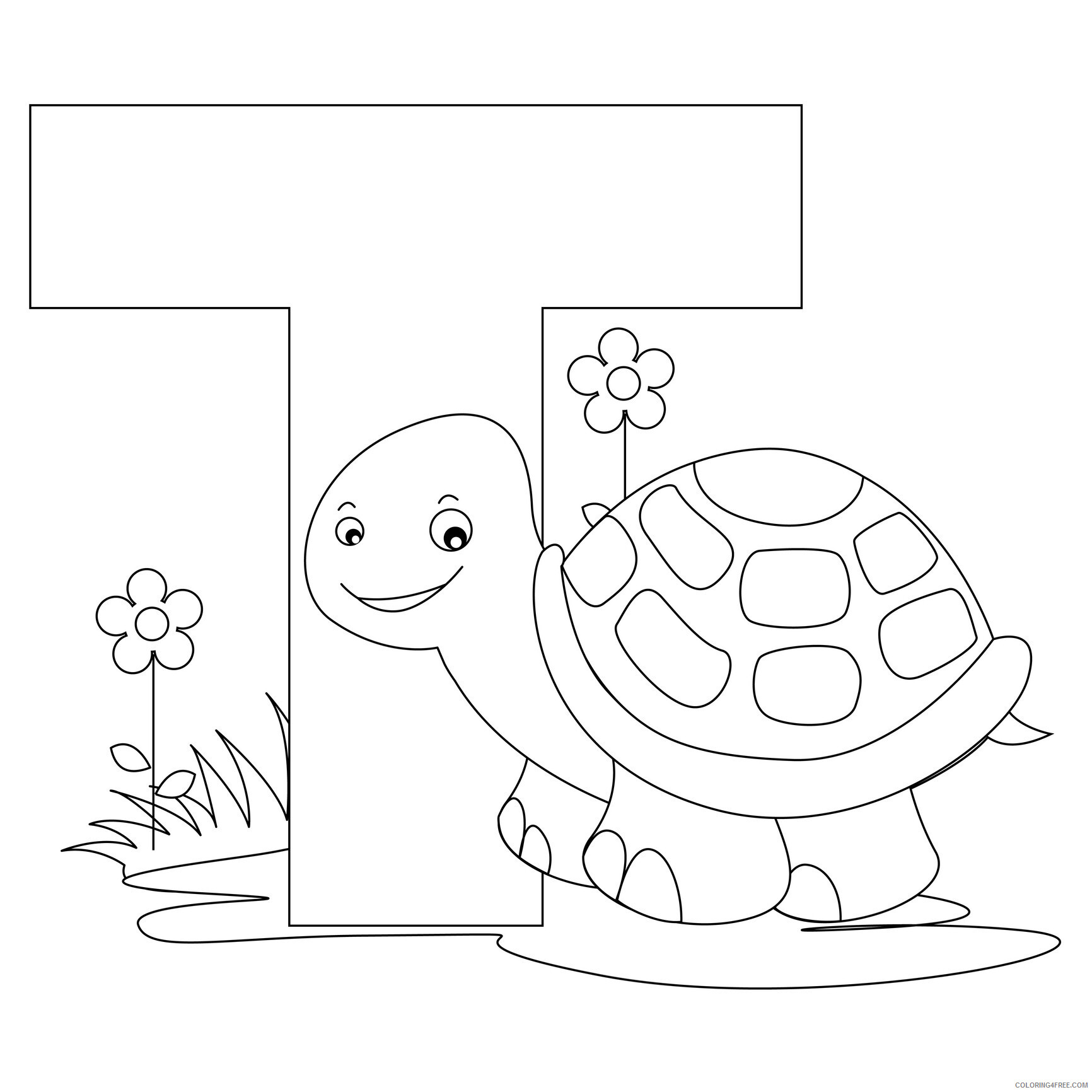 Letter Coloring Pages Educational alphabet Letter T Printable 2020 1571 Coloring4free