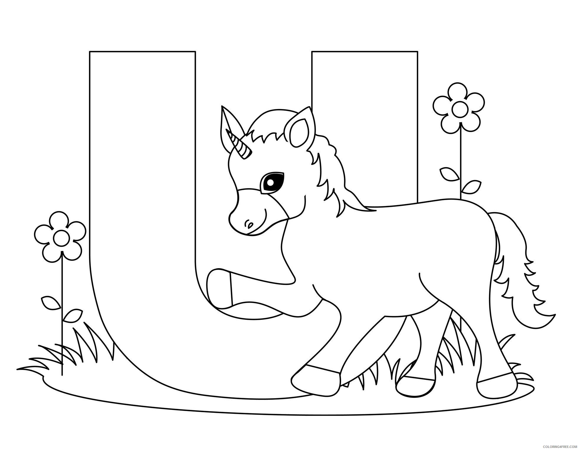 Letter Coloring Pages Educational alphabet Letter U Printable 2020 1572 Coloring4free
