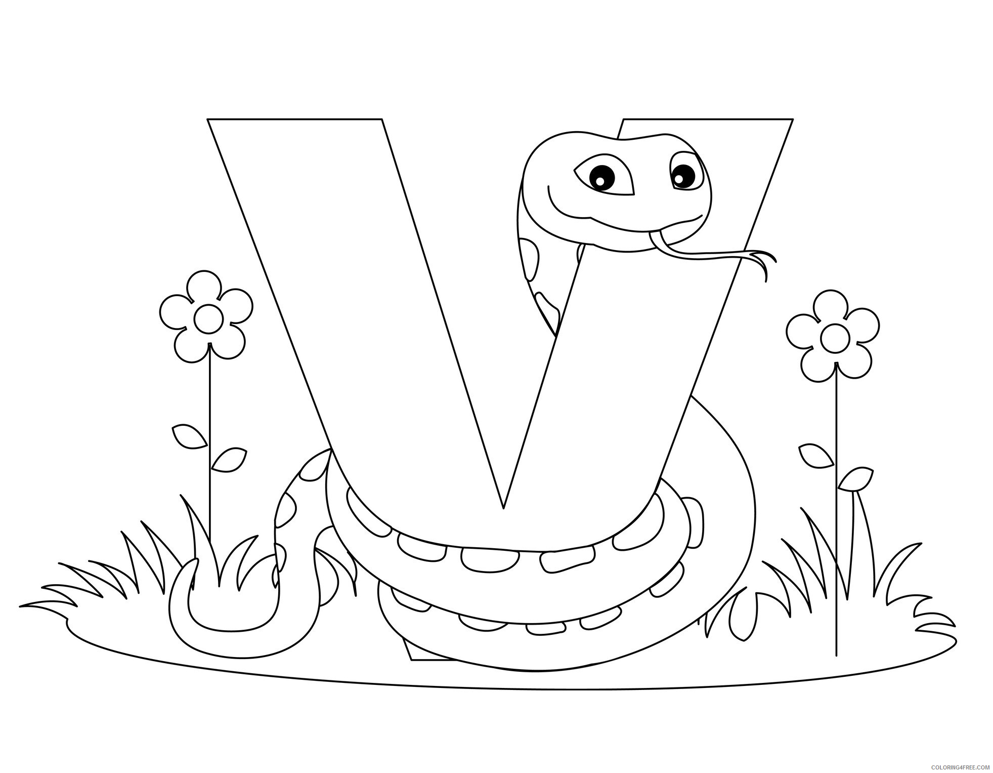 Letter Coloring Pages Educational alphabet Letter V Printable 2020 1573 Coloring4free