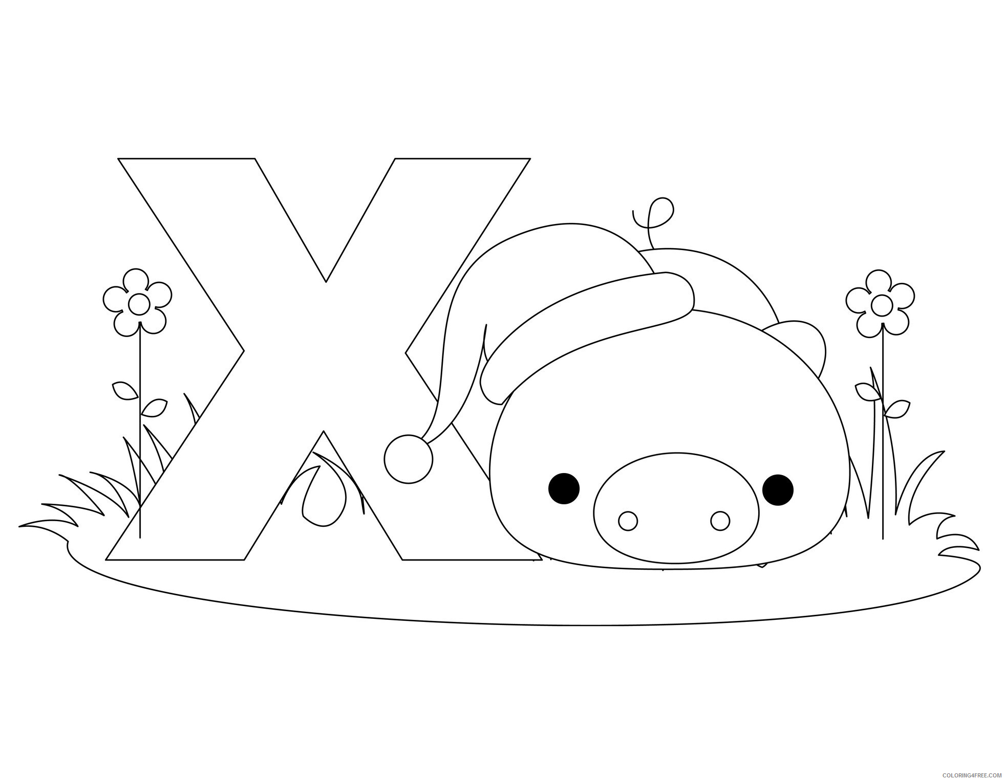 Letter Coloring Pages Educational alphabet Letter X Printable 2020 1575 Coloring4free