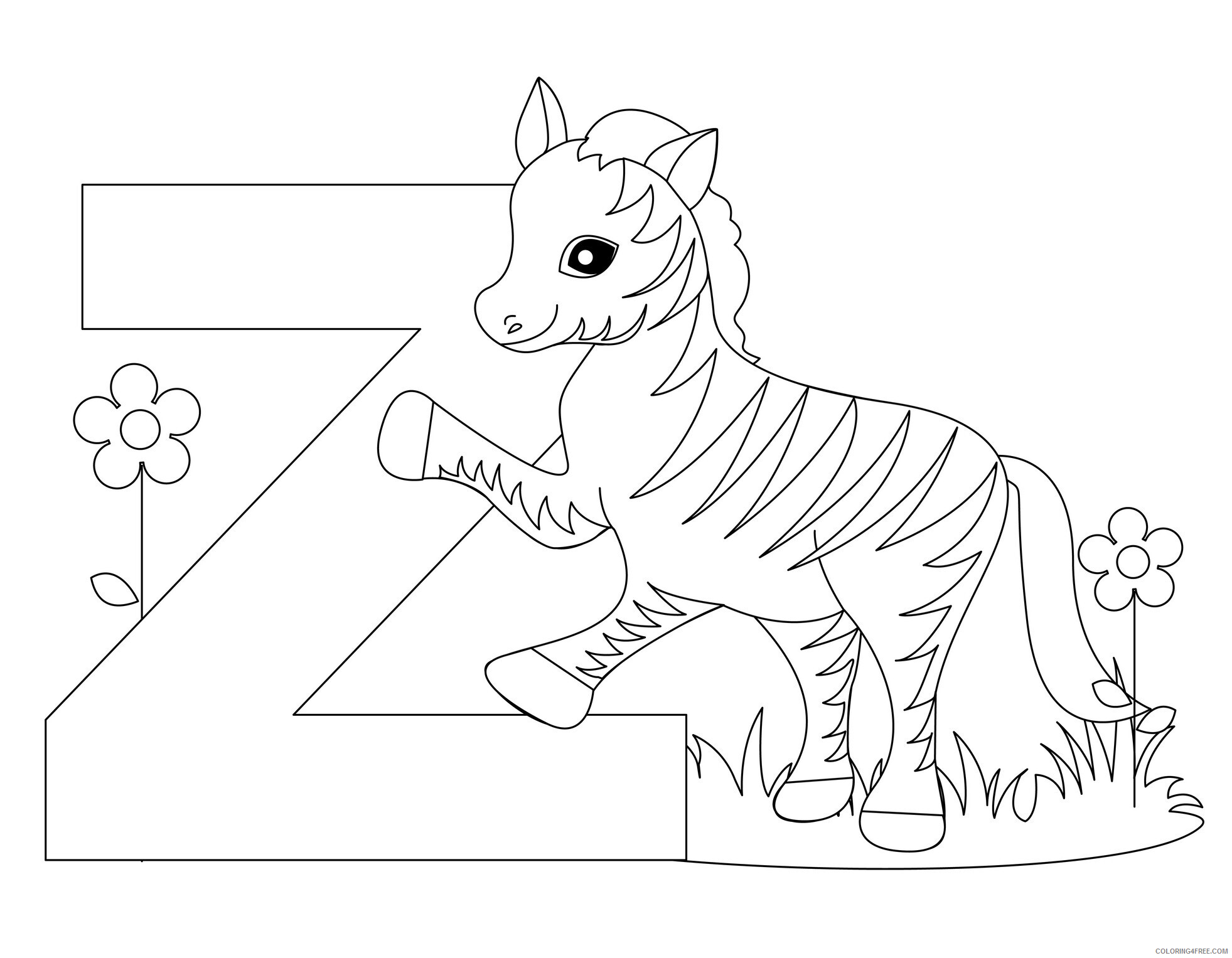 Letter Coloring Pages Educational alphabet Letter Z Printable 2020 1577 Coloring4free