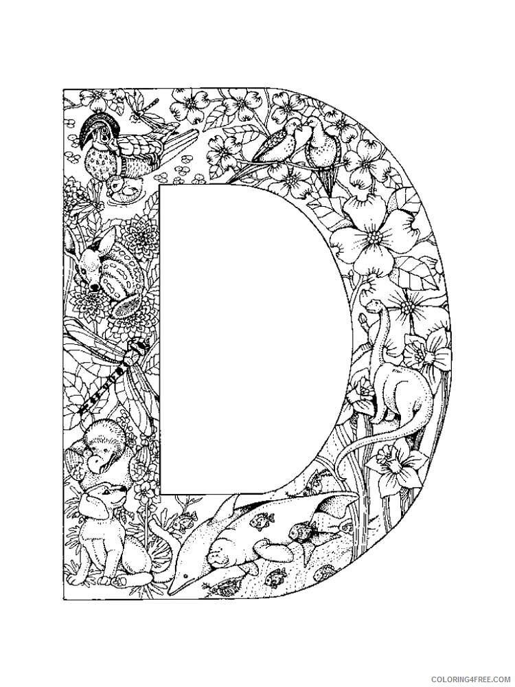 Letter D Coloring Pages Alphabet Educational Letter D of 4 Printable 2020 054 Coloring4free