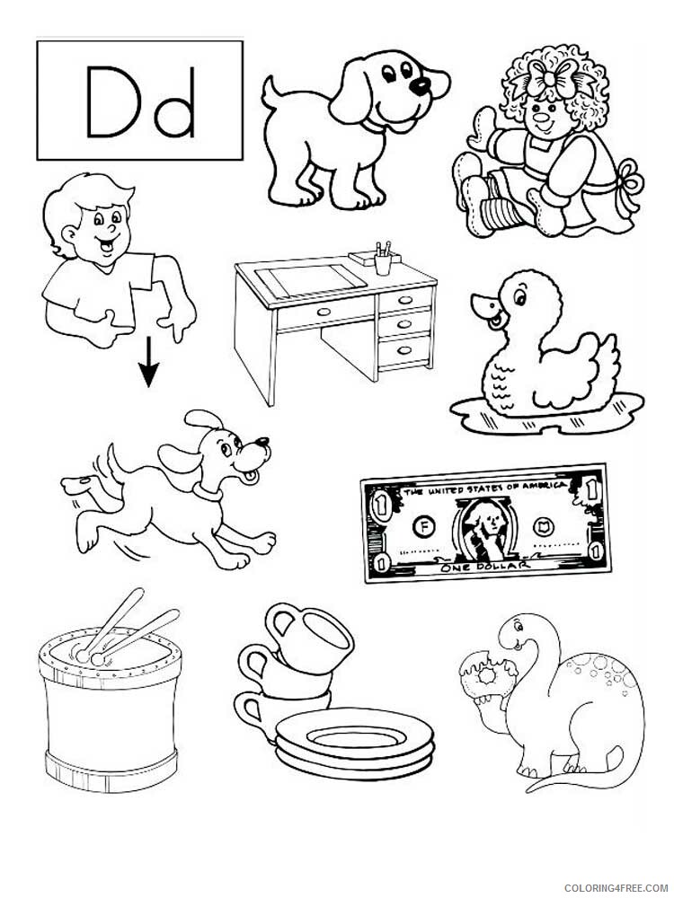 Letter D Coloring Pages Alphabet Educational Letter D of 5 Printable 2020 055 Coloring4free