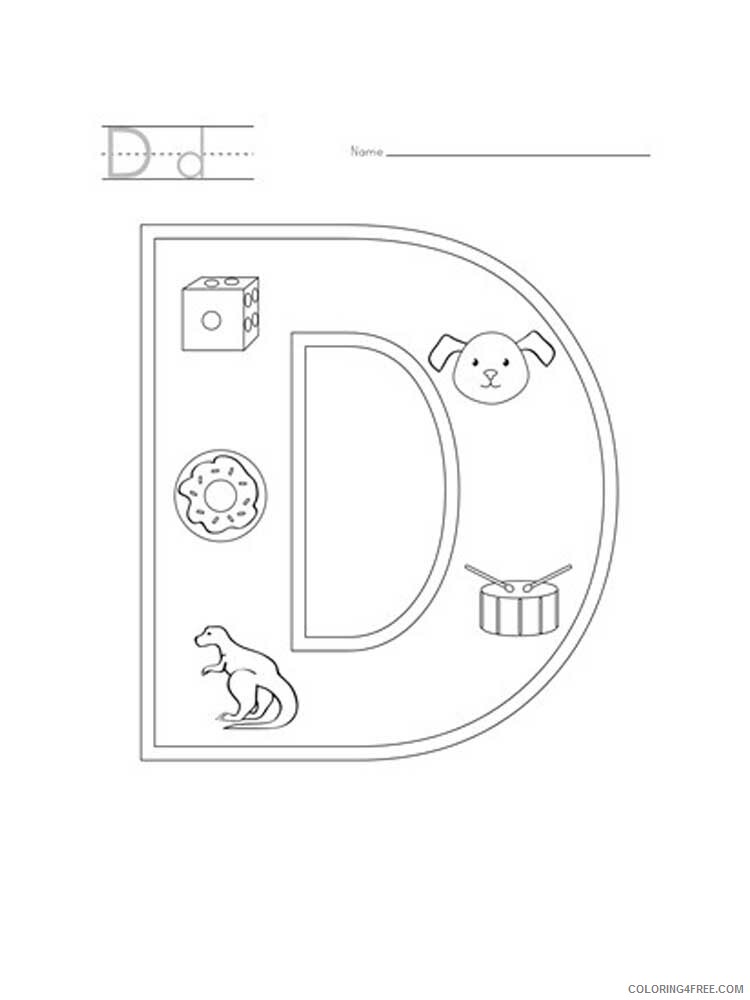 Letter D Coloring Pages Alphabet Educational Letter D of 8 Printable 2020 058 Coloring4free