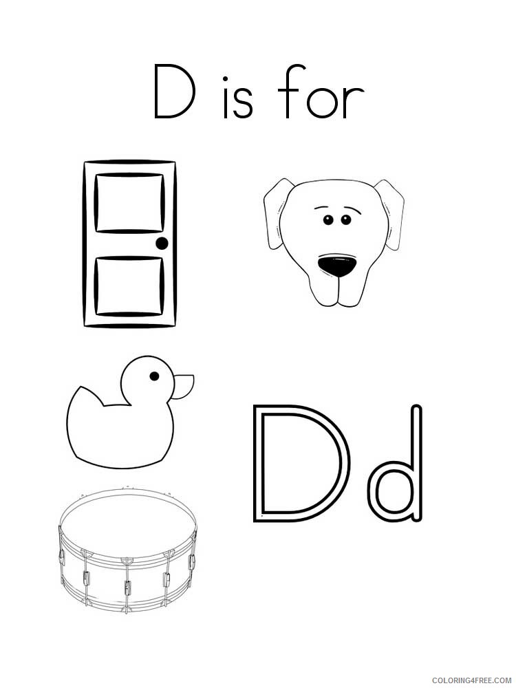 Letter D Coloring Pages Alphabet Educational Letter D of 9 Printable 2020 059 Coloring4free