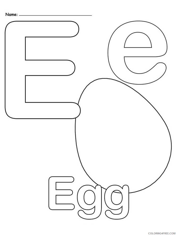 Letter E Coloring Pages Alphabet Educational Letter E of 1 Printable 2020 060 Coloring4free