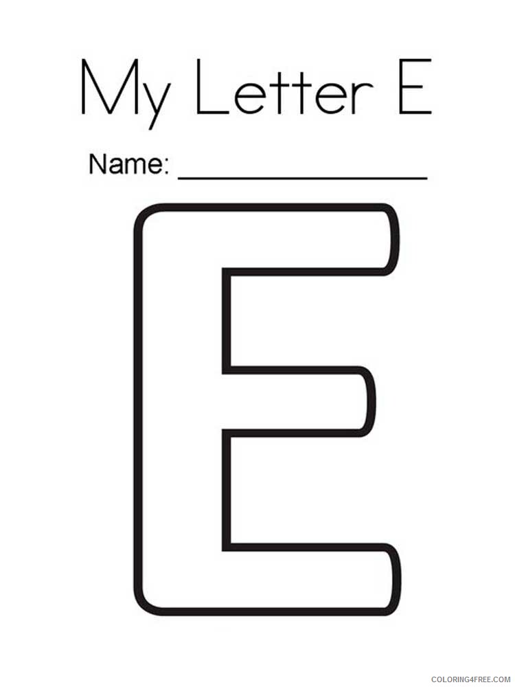 Letter E Coloring Pages Alphabet Educational Letter E of 10 Printable 2020 061 Coloring4free