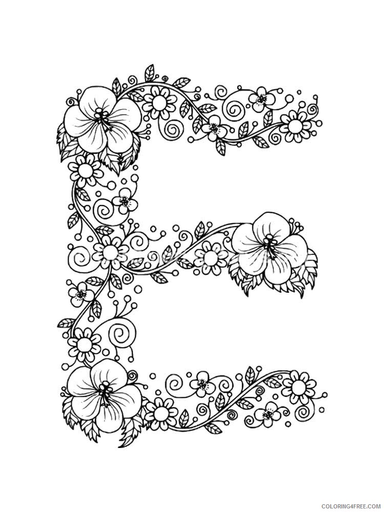 Letter E Coloring Pages Alphabet Educational Letter E of 2 Printable 2020 067 Coloring4free