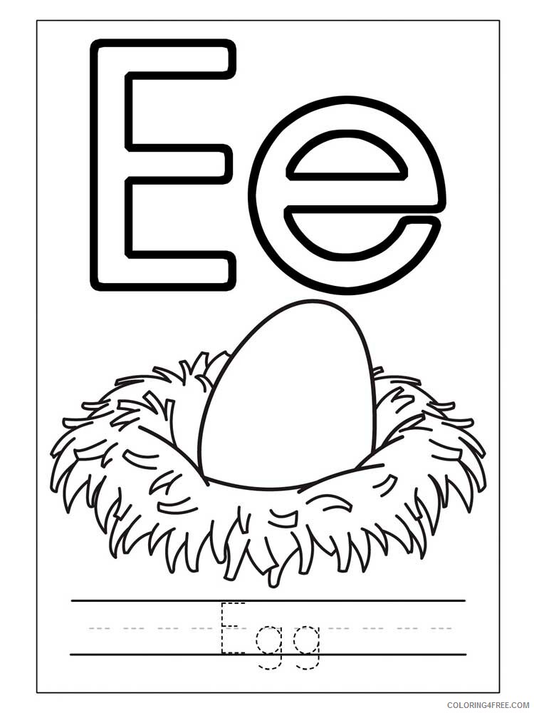 Letter E Coloring Pages Alphabet Educational Letter E of 4 Printable 2020 069 Coloring4free