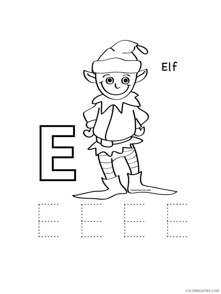 Letter E Coloring Pages Alphabet Educational Letter E of 6 Printable 2020 071 Coloring4free