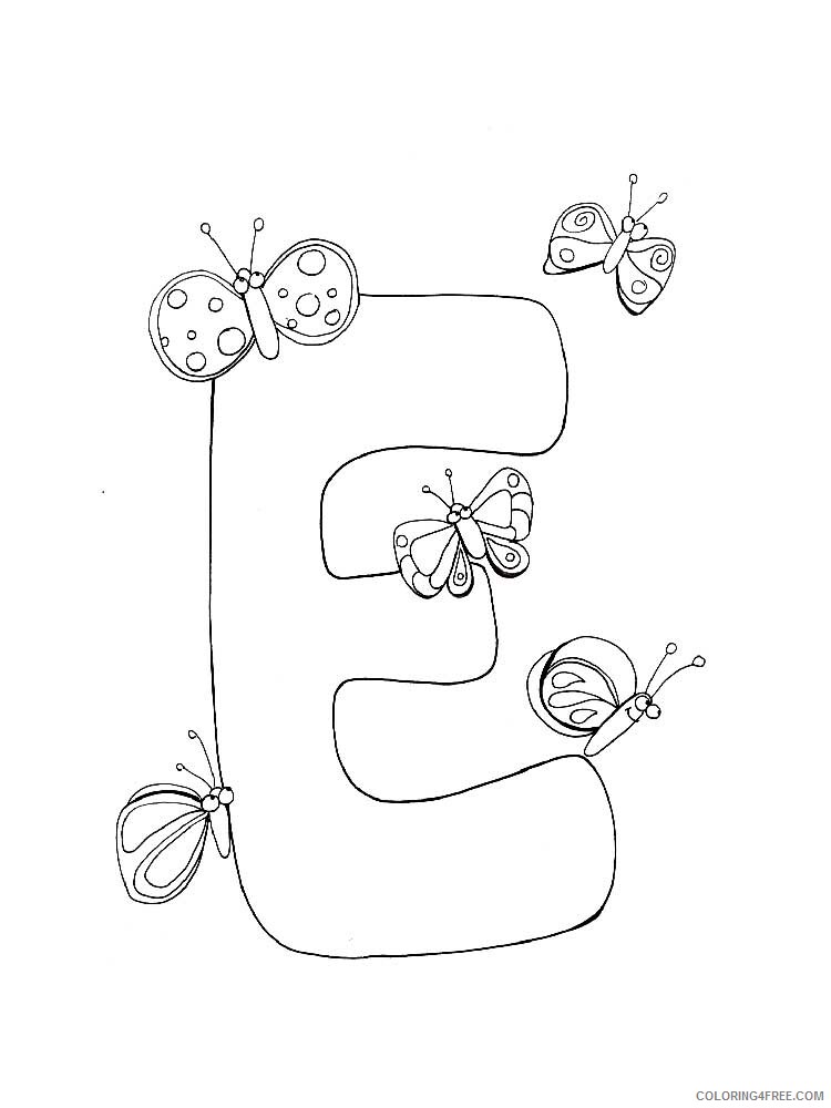 Letter E Coloring Pages Alphabet Educational Letter E of 7 Printable 2020 072 Coloring4free