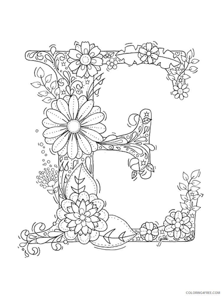 Letter E Coloring Pages Alphabet Educational Letter E of 8 Printable 2020 073 Coloring4free