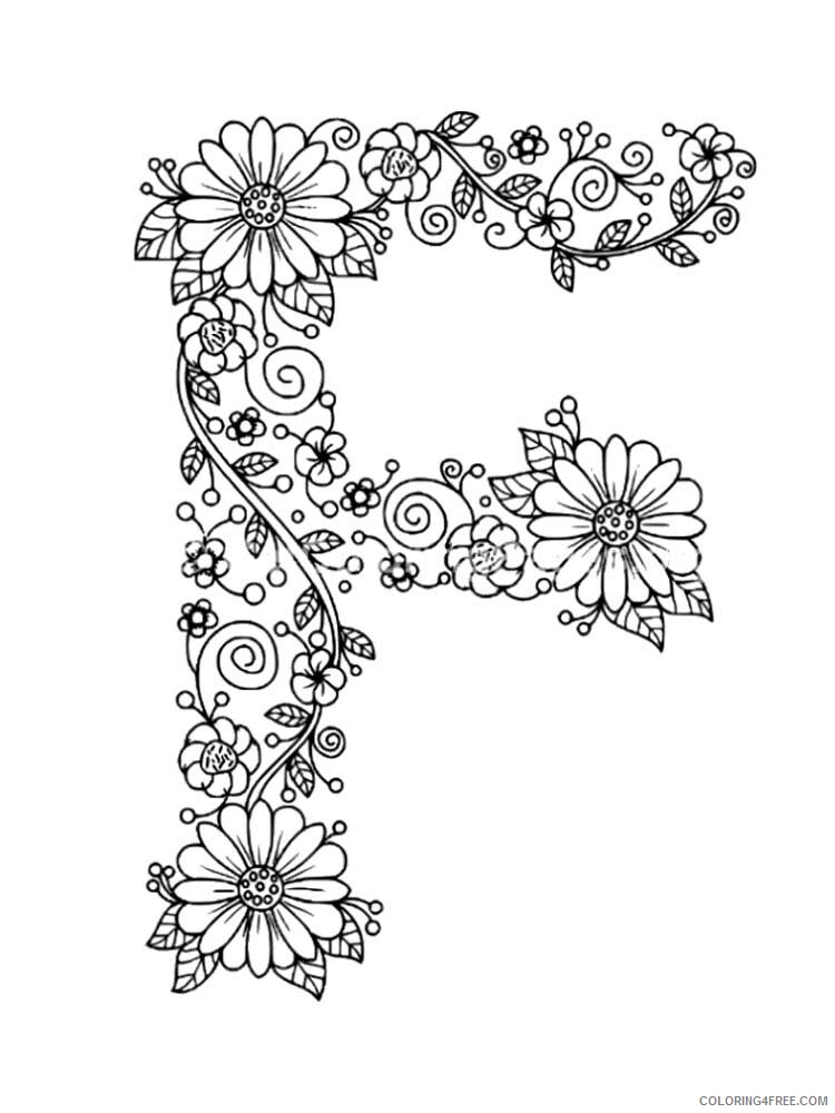 Letter F Coloring Pages Alphabet Educational Letter F of 12 Printable 2020 078 Coloring4free