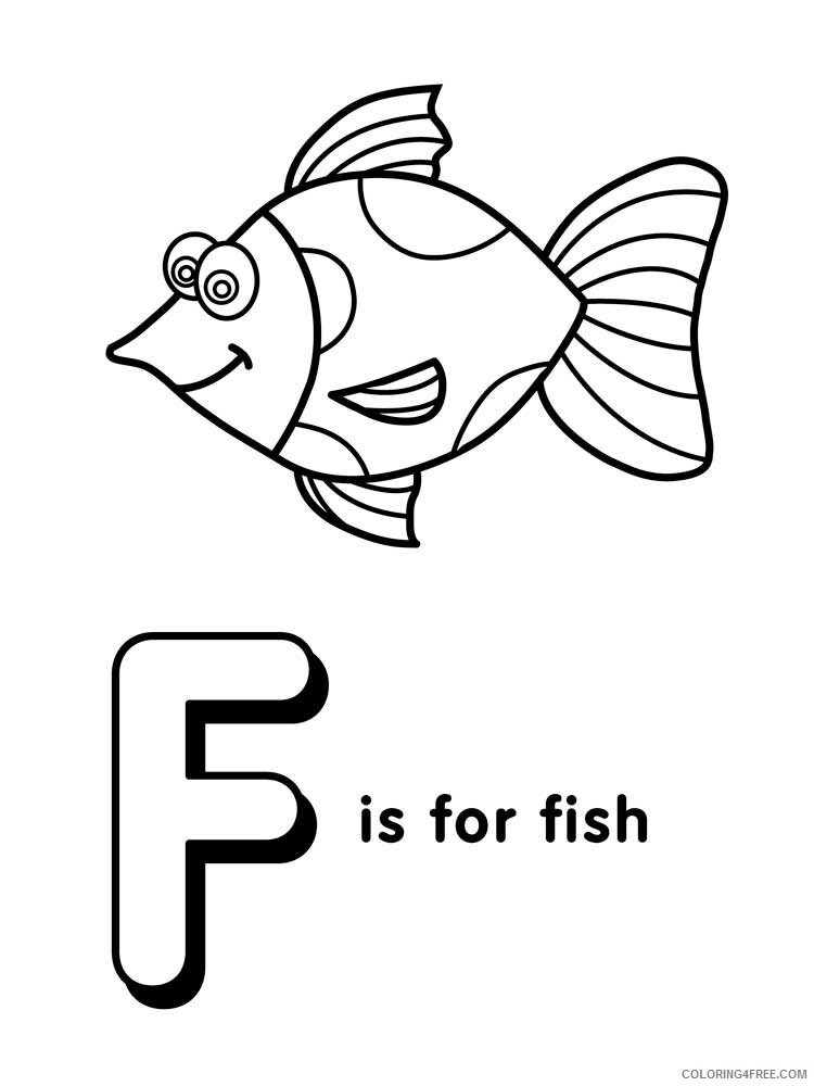 Letter F Coloring Pages Alphabet Educational Letter F of 2 Printable 2020 081 Coloring4free