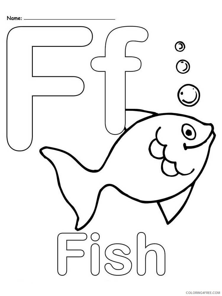 Letter F Coloring Pages Alphabet Educational Letter F of 4 Printable 2020 082 Coloring4free