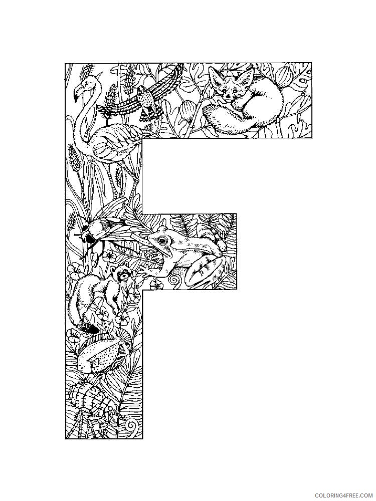 Letter F Coloring Pages Alphabet Educational Letter F of 5 Printable 2020 083 Coloring4free