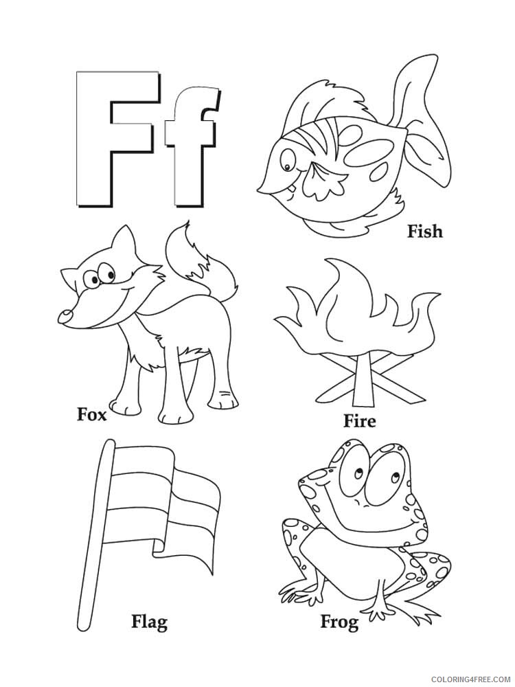 Letter F Coloring Pages Alphabet Educational Letter F of 6 Printable 2020 084 Coloring4free