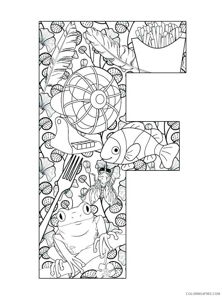Letter F Coloring Pages Alphabet Educational Letter F of 8 Printable 2020 086 Coloring4free