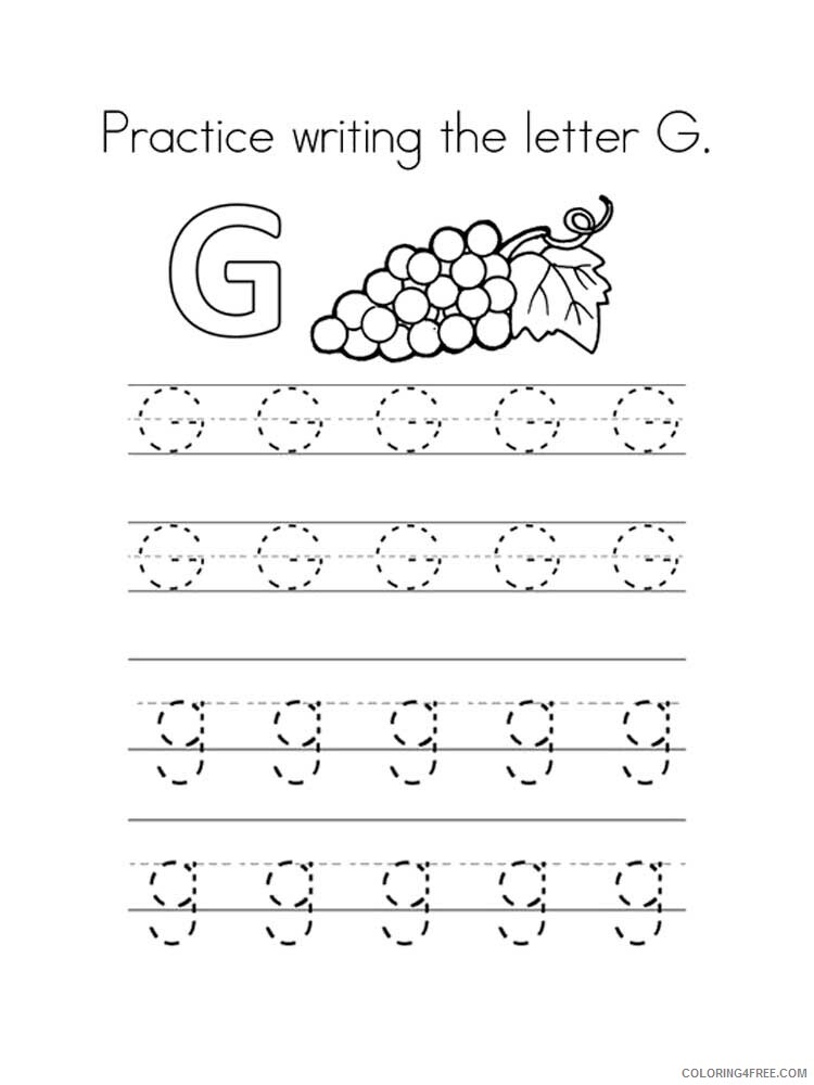 Letter G Coloring Pages Alphabet Educational Letter G of 10 Printable 2020 088 Coloring4free
