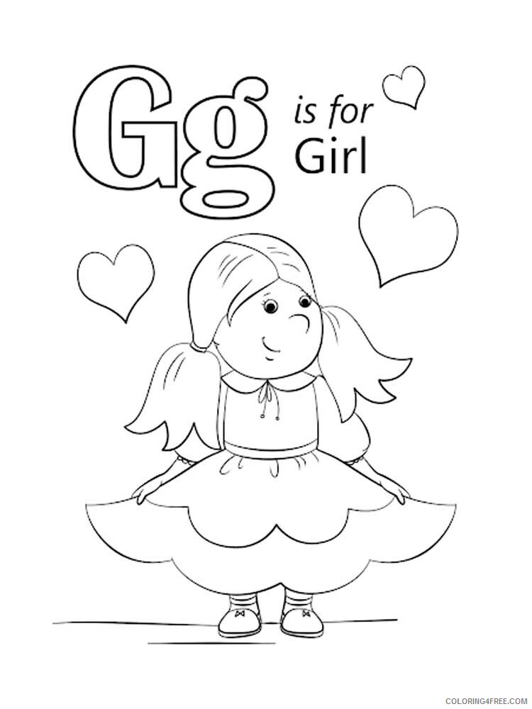 Letter G Coloring Pages Alphabet Educational Letter G of 13 Printable 2020 091 Coloring4free