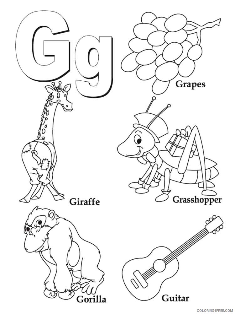 Letter G Coloring Pages Alphabet Educational Letter G of 2 Printable 2020 092 Coloring4free