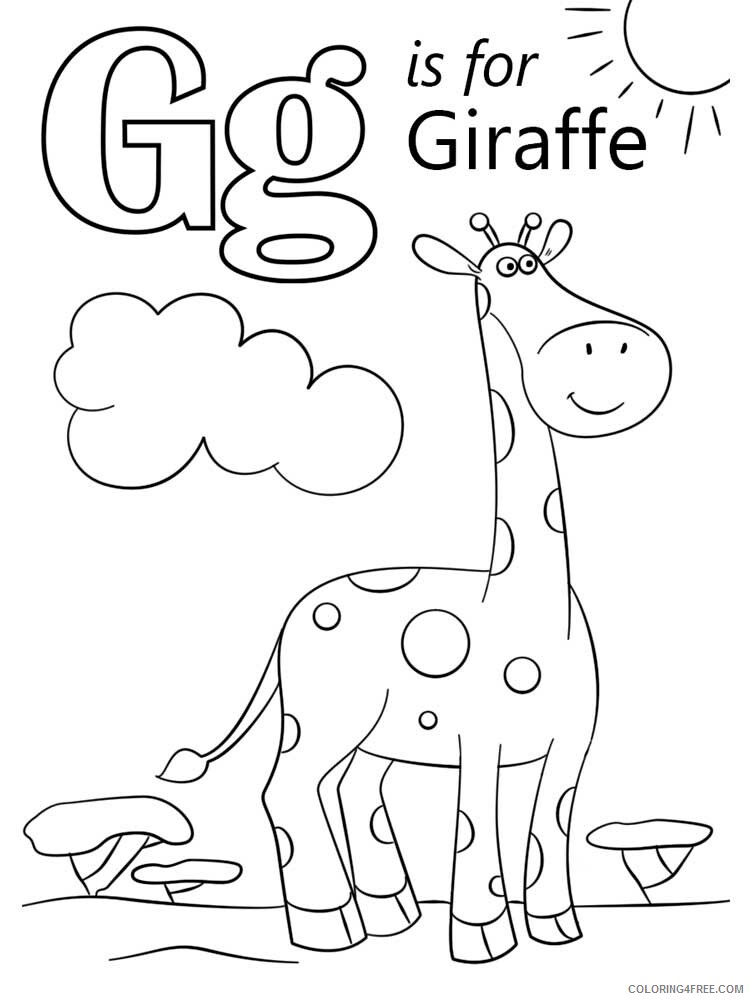 Letter G Coloring Pages Alphabet Educational Letter G of 4 Printable 2020 094 Coloring4free