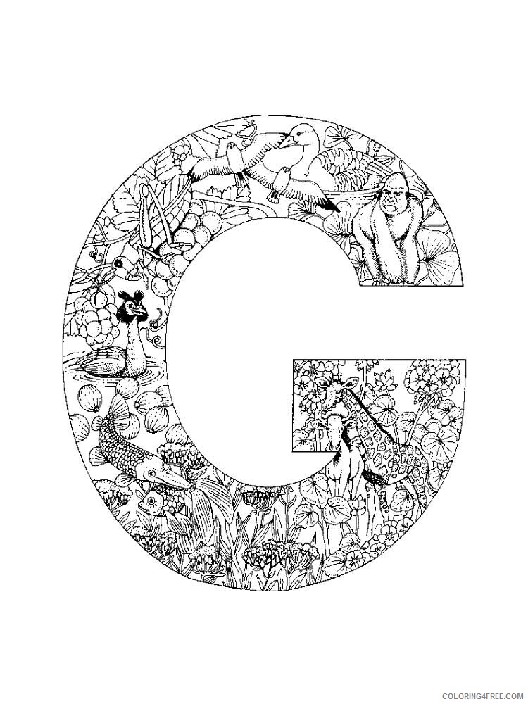 Letter G Coloring Pages Alphabet Educational Letter G of 7 Printable 2020 097 Coloring4free