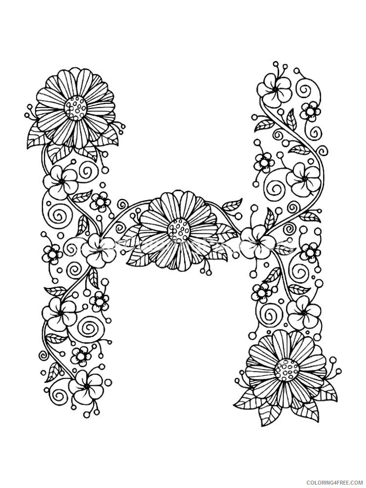 Letter H Coloring Pages Alphabet Educational Letter H of 1 Printable 2020 099 Coloring4free