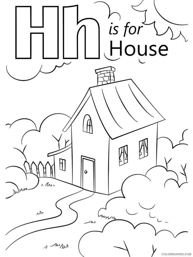 Letter H Coloring Pages Alphabet Educational Letter H of 10 Printable 2020 100 Coloring4free