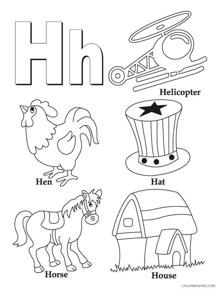 Letter H Coloring Pages Alphabet Educational Letter H of 3 Printable 2020 104 Coloring4free