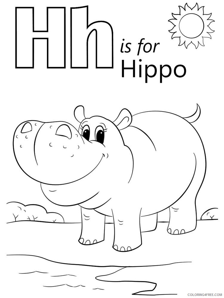 Letter H Coloring Pages Alphabet Educational Letter H of 4 Printable 2020 105 Coloring4free