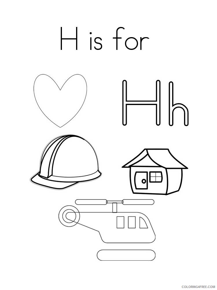 Letter H Coloring Pages Alphabet Educational Letter H of 5 Printable 2020 106 Coloring4free