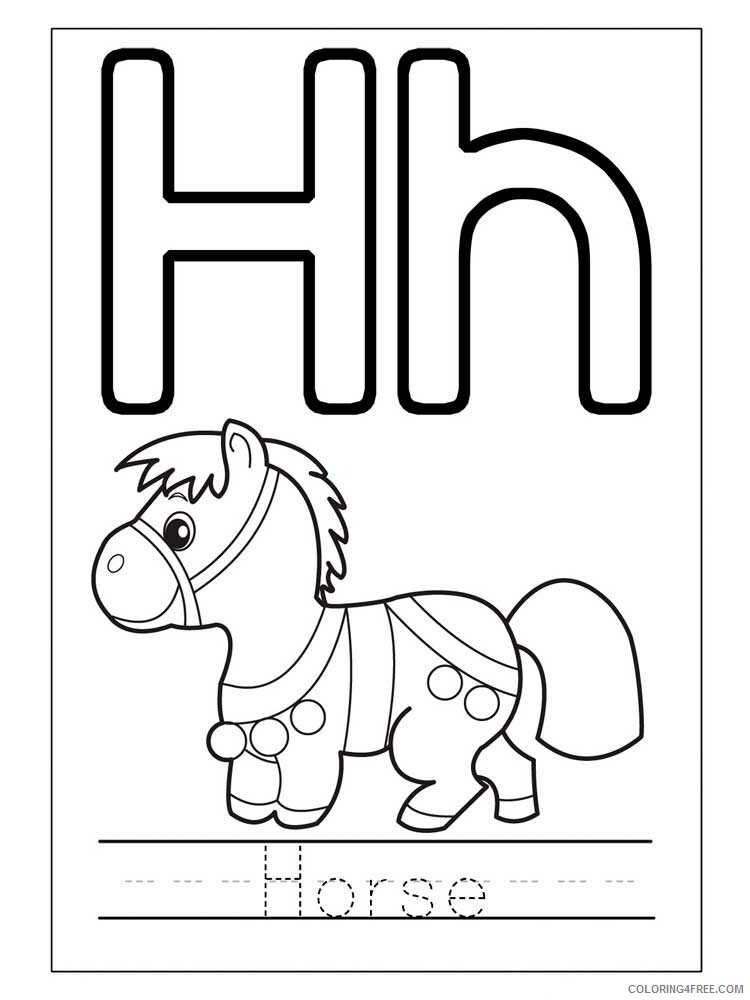 Letter H Coloring Pages Alphabet Educational Letter H of 6 Printable 2020 107 Coloring4free